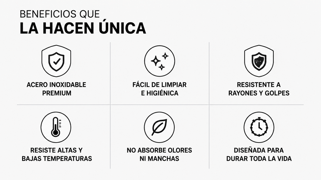 Tabla Rebanar Pro — Acero Inoxidable Premium 30×40 cm